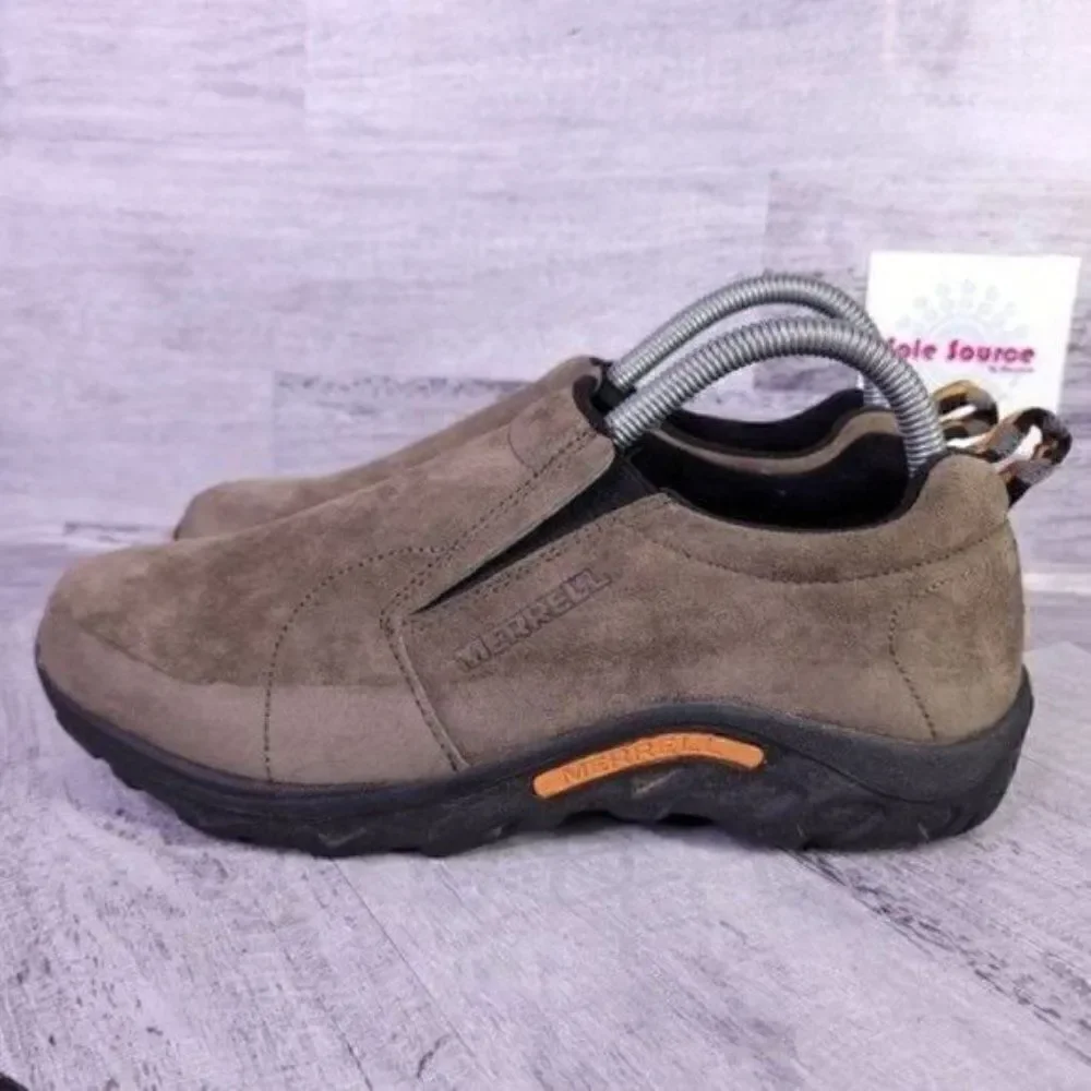 Merrell Suede Jungle Moc Kids Slip on Loafer Brown Youth sz 6
